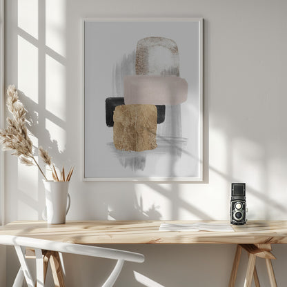  Brush Strokes-5 Wall Artwork In White Floating Frame