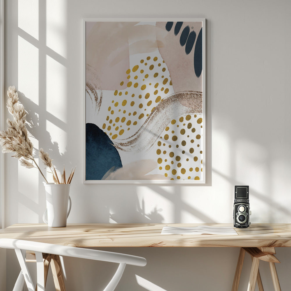  Smooth Abstract-3 Wall Artwork In White Floating Frame