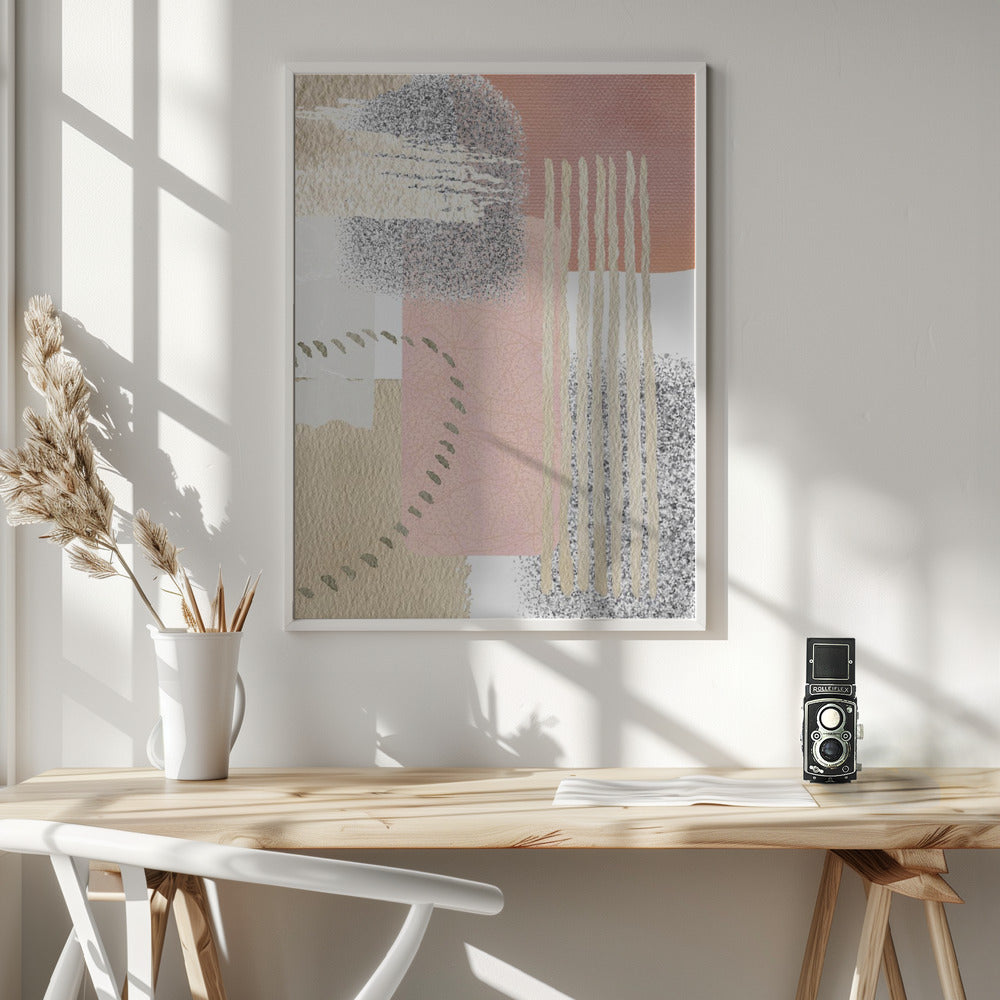  Delicately Pink-1 Wall Artwork In White Floating Frame