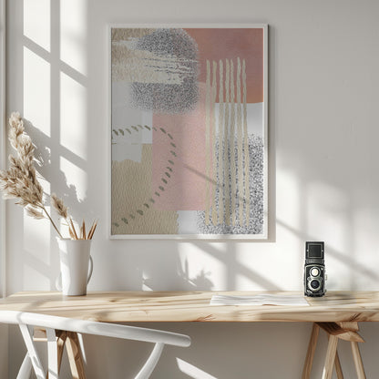  Delicately Pink-1 Wall Artwork In White Floating Frame