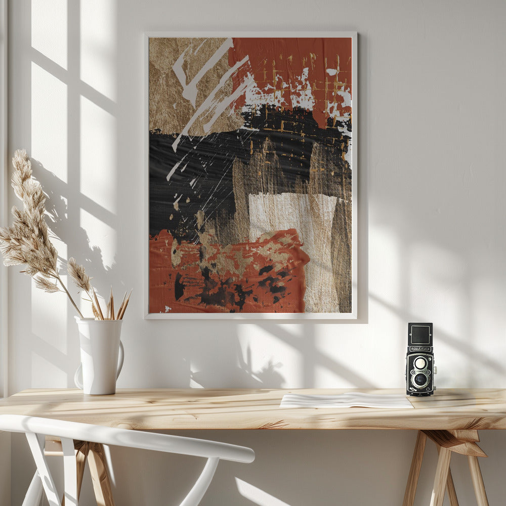  Cover of Fire-2 Wall Artwork In White Floating Frame