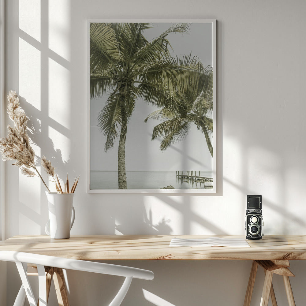  FLORIDA Heavenly Place | Vintage Wall Artwork In White Floating Frame