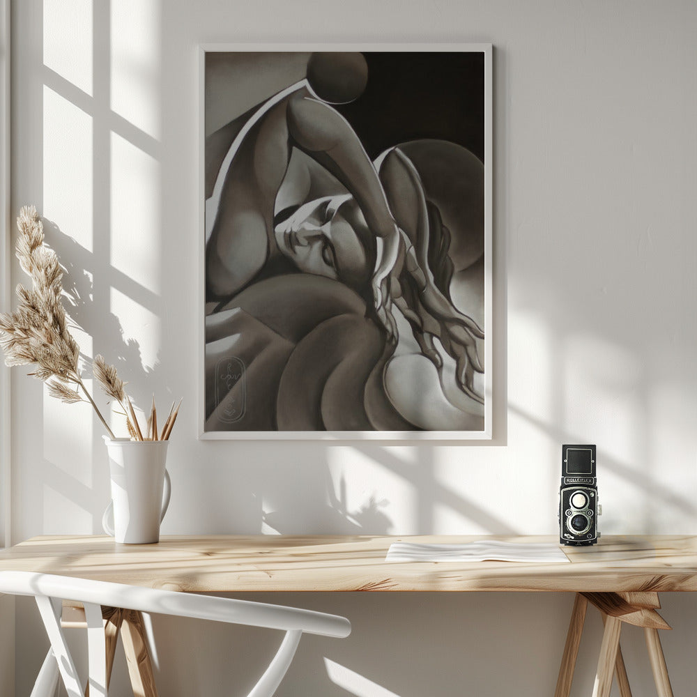  Flow of Life - 18-07-24 Wall Artwork In White Floating Frame
