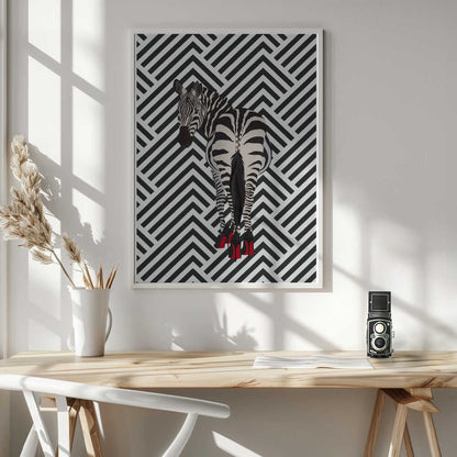 Wall art Zebra heels retro
