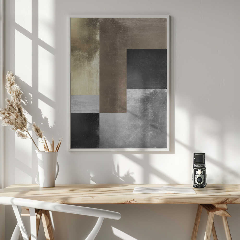 Wall art Gold and silver textures 4