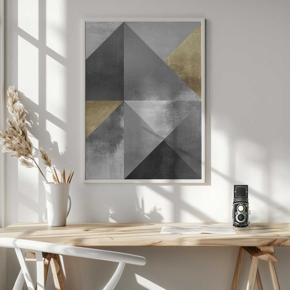 Wall art Gold and silver textures 2