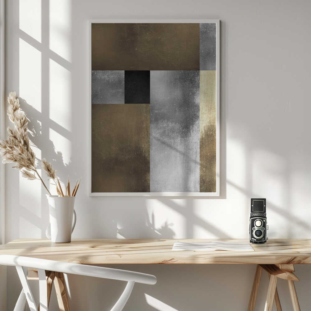 Wall art Gold and silver textures 1