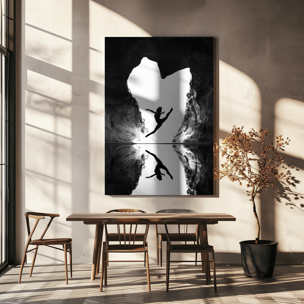 A beating heart- Wall Artwork In White Floating Frame