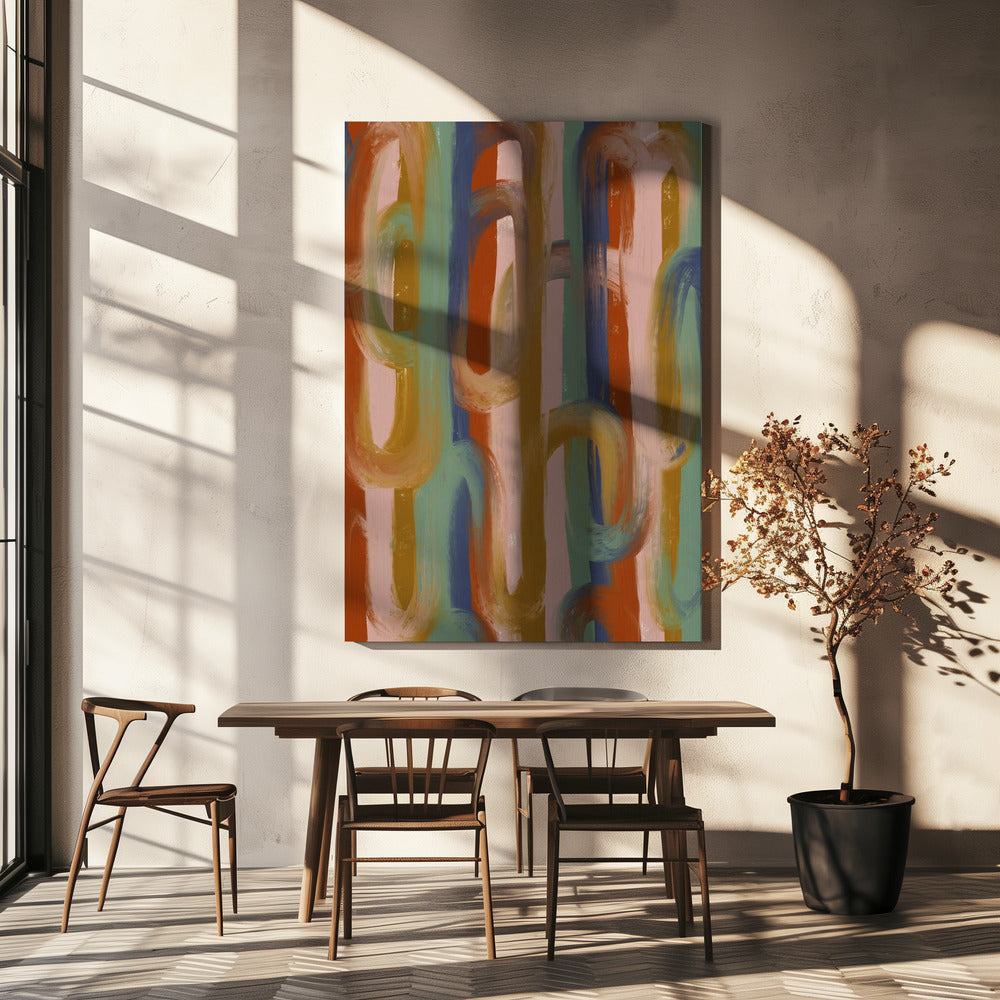  Chains Wall Artwork In White Floating Frame
