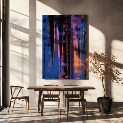  Time Machine (Blue) Wall Artwork In White Floating Frame