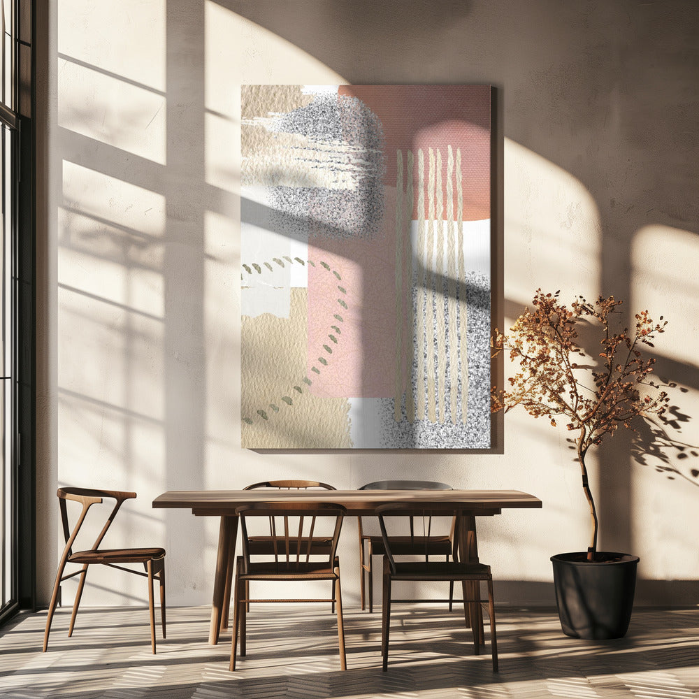  Delicately Pink-1 Wall Artwork In White Floating Frame