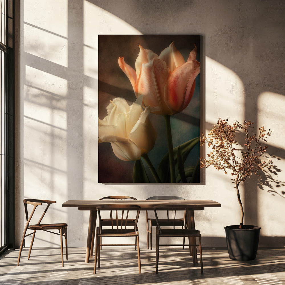  Vintage Flowers 2 Wall Artwork In White Floating Frame