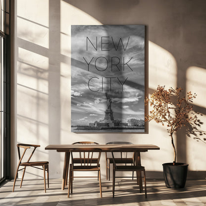 Wall art NYC Statue of Liberty | Text &amp; Skyline