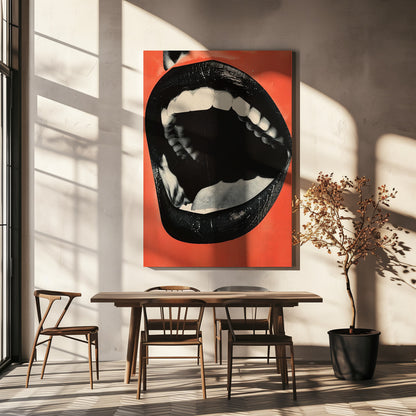  The Mouth Wall Artwork In White Floating Frame