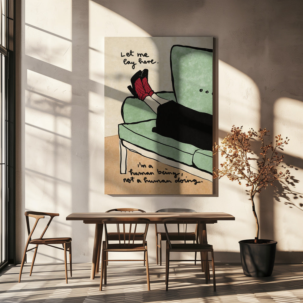  Let me lay here Wall Artwork In White Floating Frame
