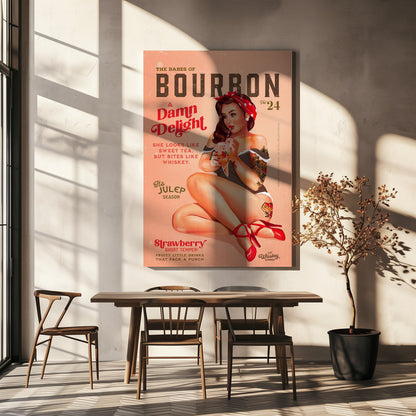 Babes of Bourbon Vol 22 Vintage Pinup Girl Drinking A Cocktail