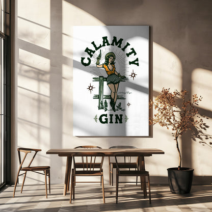  Calamity Gin Funny Retro Western Cowgirl Art Wall Artwork Gallery Wrapped (Ready to Hang)