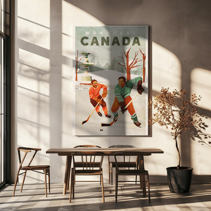  Montreal Canada Pond Hockey Guys Wall Artwork In White Floating Frame