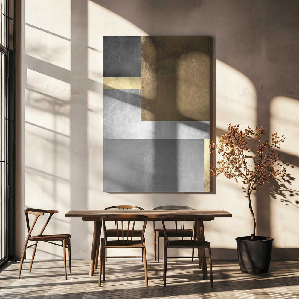 Wall art Gold and silver textures 3