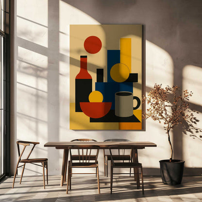 Wall art Geometric Still Life with Bottle 02