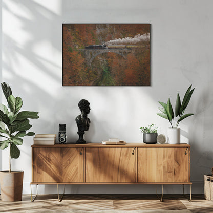 Wall art Museum train-48X36inches-In White Floating Frame