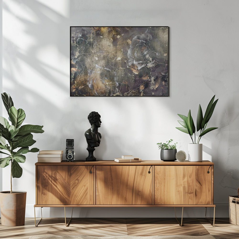 Artwork Floral Vintage Art Illustration 2148X36inches- White Frame
