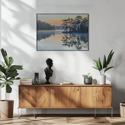 Artwork Before people wake48X36inches- White Frame