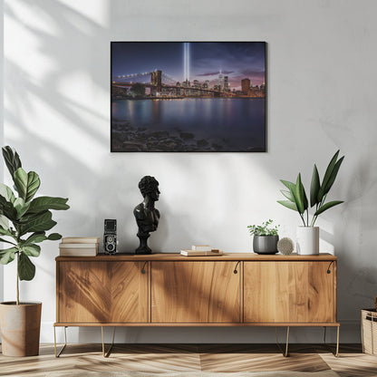 Artwork Unforgettable 9-11. New York48X36inches- White Frame