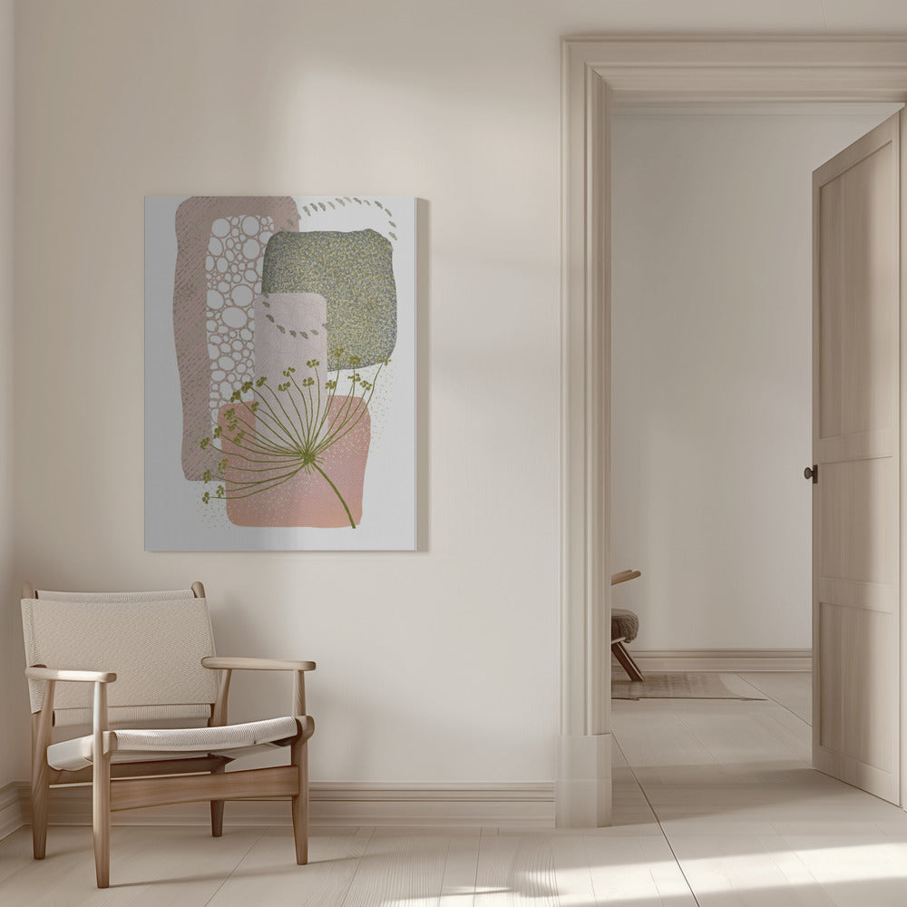  Delicate Pink and Green-2 Wall Artwork 0