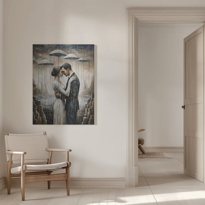  A Kiss Beneath the Floating Umbrellas Wall Artwork 0