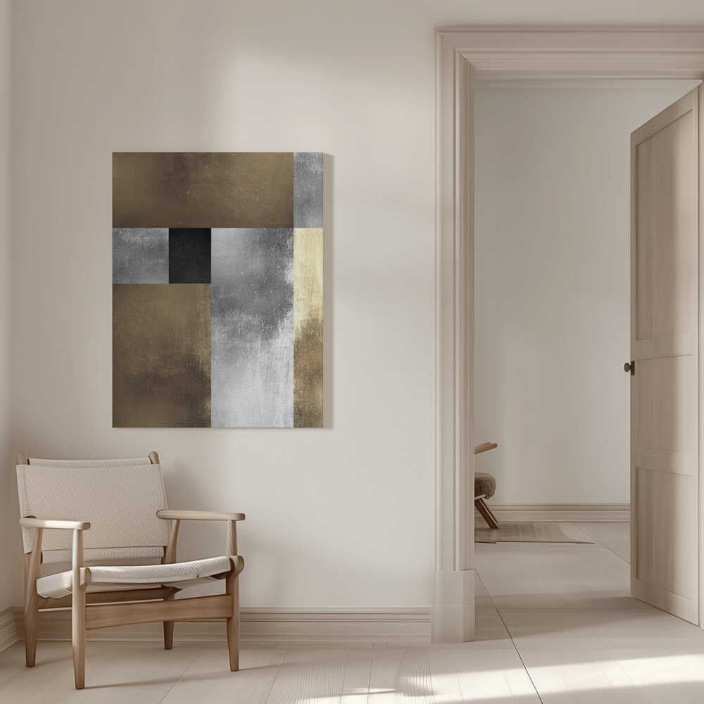 Wall art Gold and silver textures 1