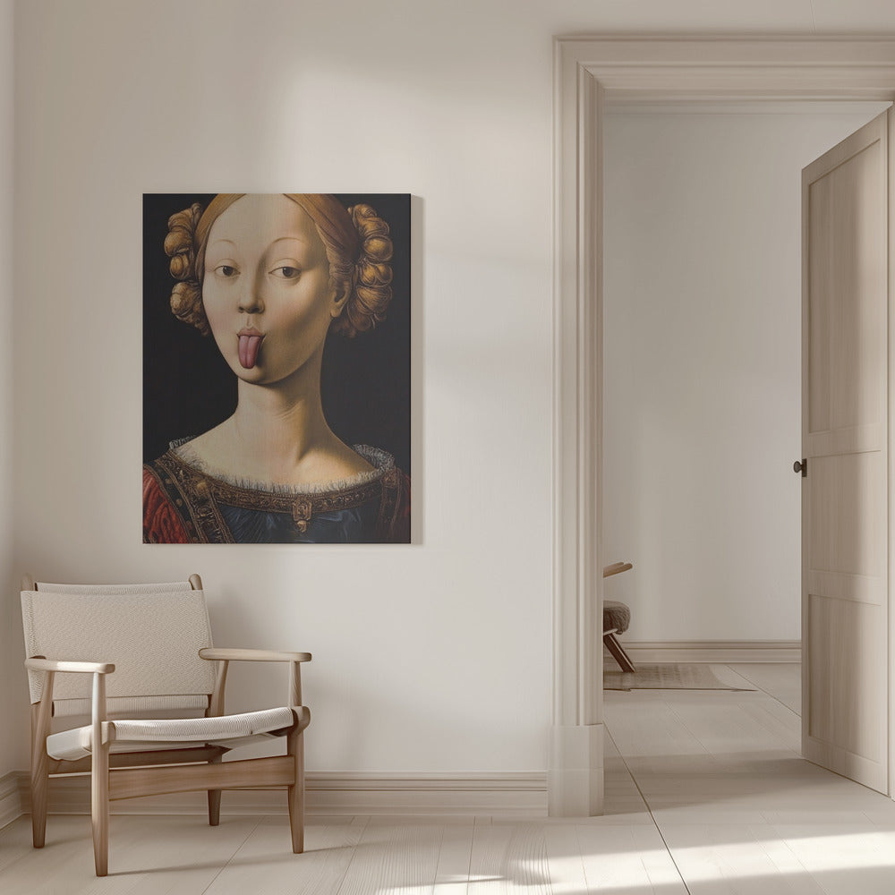 canvas prints Insolent Lady16X20inches- White Frame