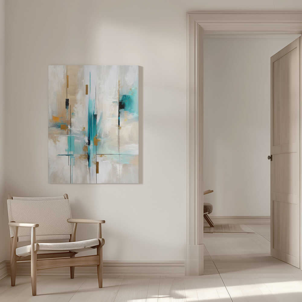 Wall art Echoes of Aqua and Gold