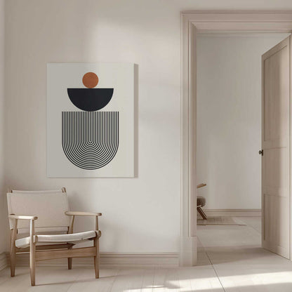 Wall art Geometric Shapes with a Black Semicircle