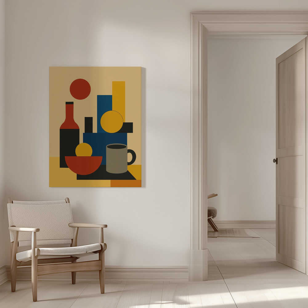 Wall art Geometric Still Life with Bottle 02