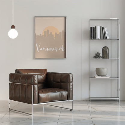 Wall art Skyline Earth Tone 2 97-16X20inches-In Black Floating Frame