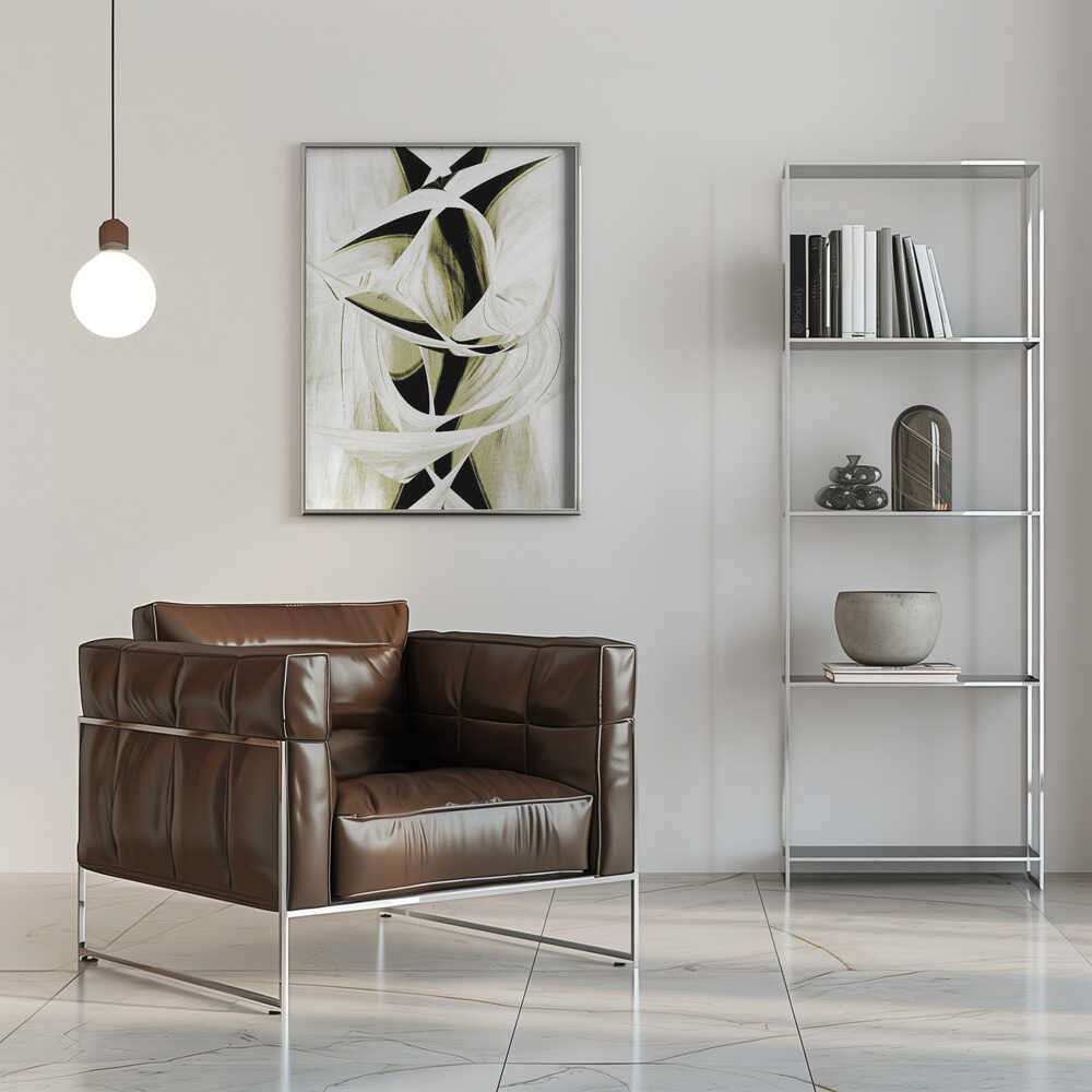 Wall art  Intertwined Shapes And Monochromatic Tones