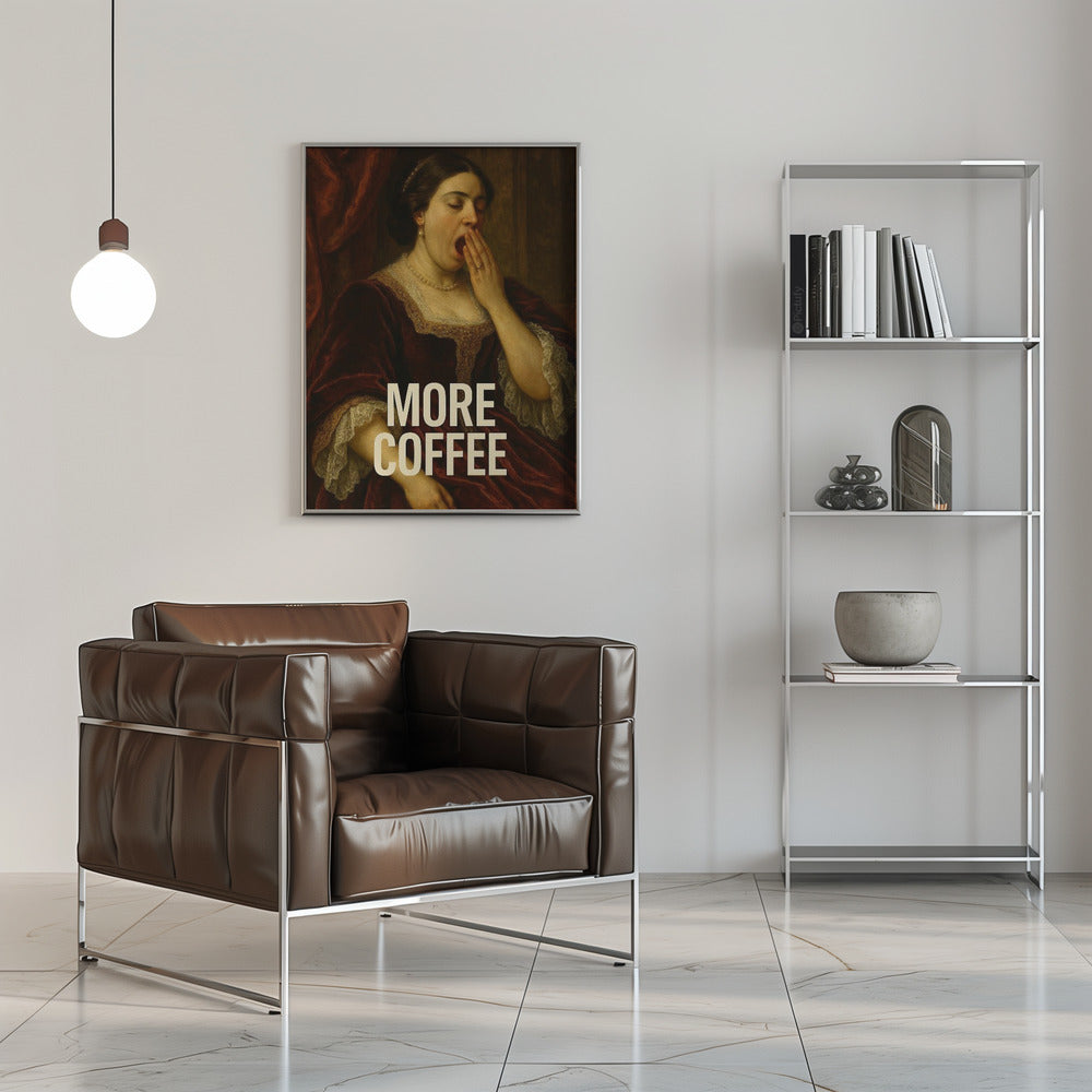 canvas prints Yawning for Coffee16X20inches- Black Frame