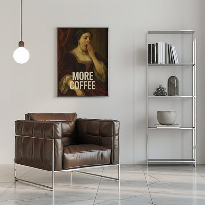 canvas prints Yawning for Coffee16X20inches- Black Frame