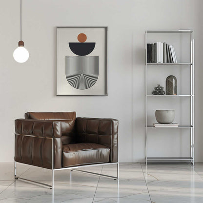 Wall art Geometric Shapes with a Black Semicircle