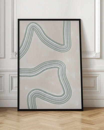 Abstracto Twist Wall Artwork In Black Floating Frame