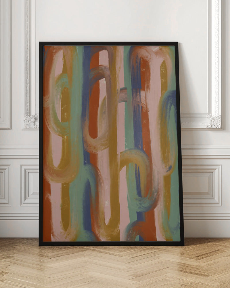  Chains Wall Artwork In Black Floating Frame