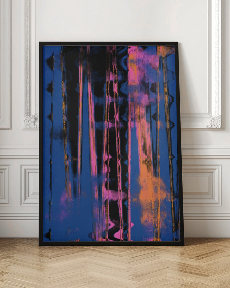  Time Machine (Blue) Wall Artwork In Black Floating Frame