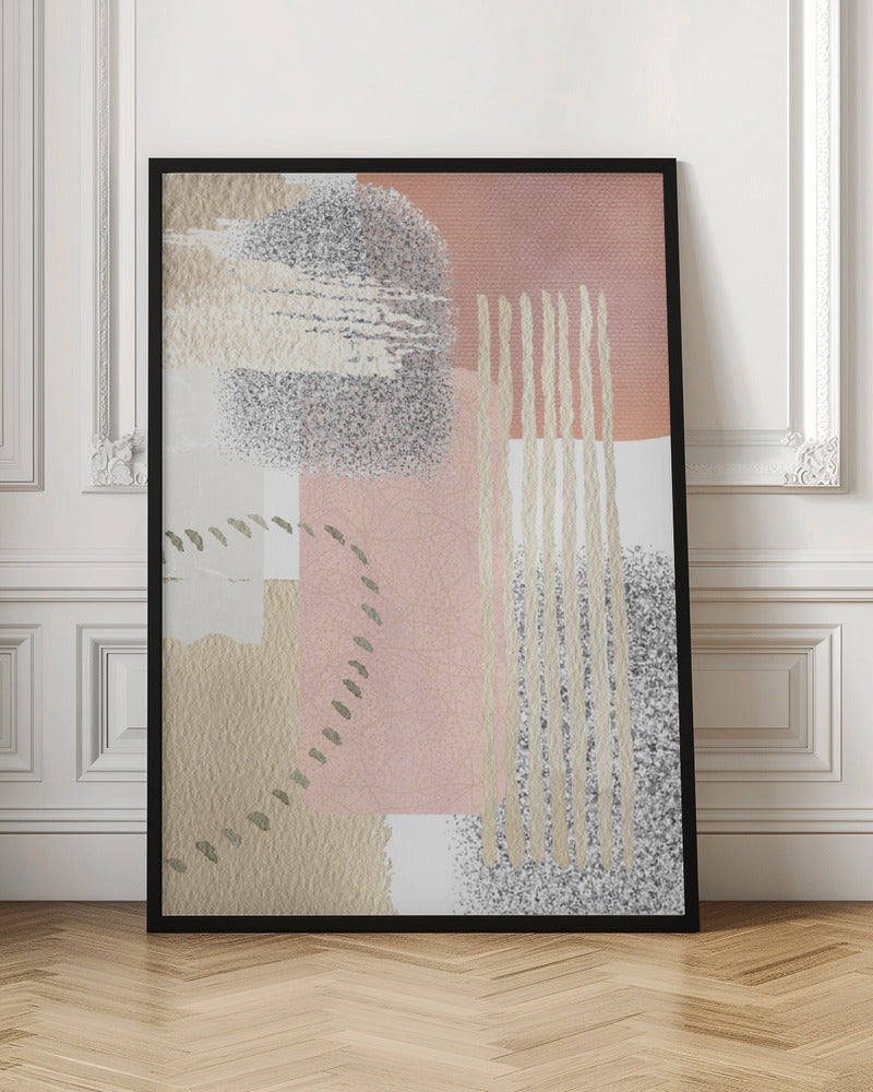  Delicately Pink-1 Wall Artwork In Black Floating Frame
