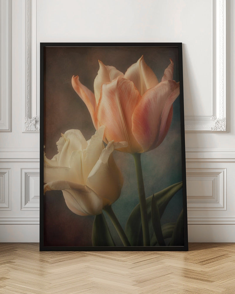  Vintage Flowers 2 Wall Artwork In Black Floating Frame