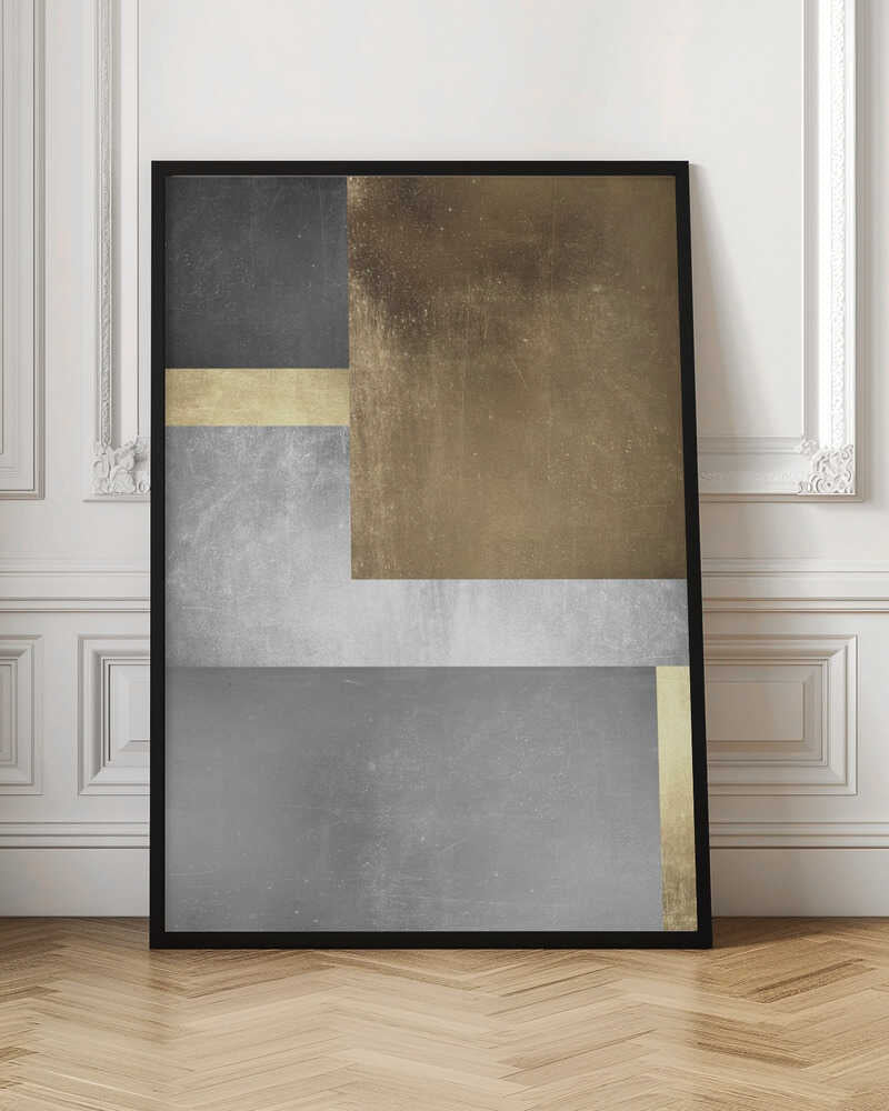 Wall art Gold and silver textures 3