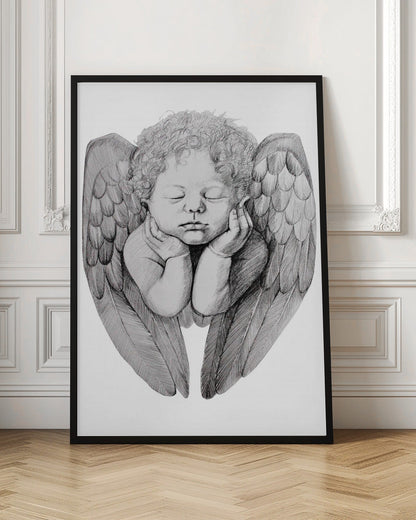 canvas prints Sleeping Cherub With Curly Hair36X48inches- Unframed