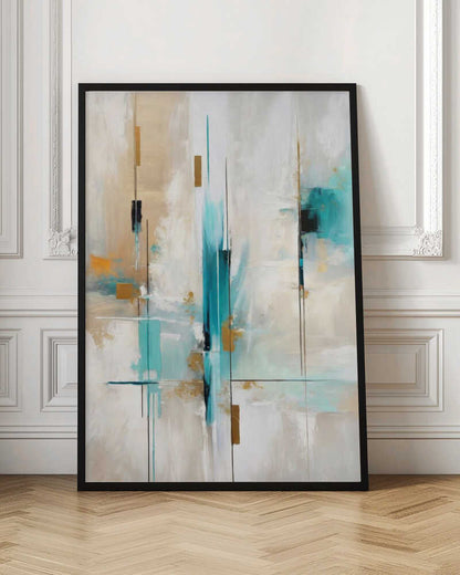 Wall art Echoes of Aqua and Gold