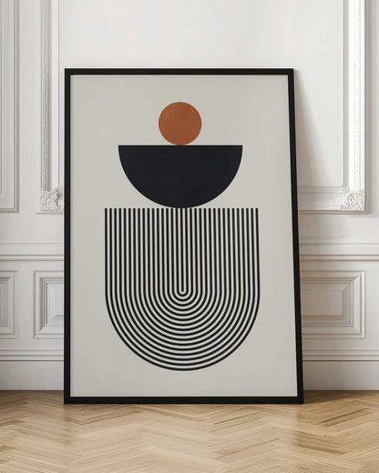 Wall art Geometric Shapes with a Black Semicircle