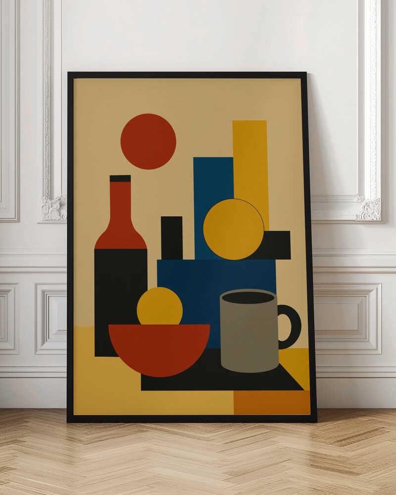 Wall art Geometric Still Life with Bottle 02